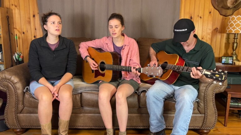 Paul, Katie, and Corie with instruments