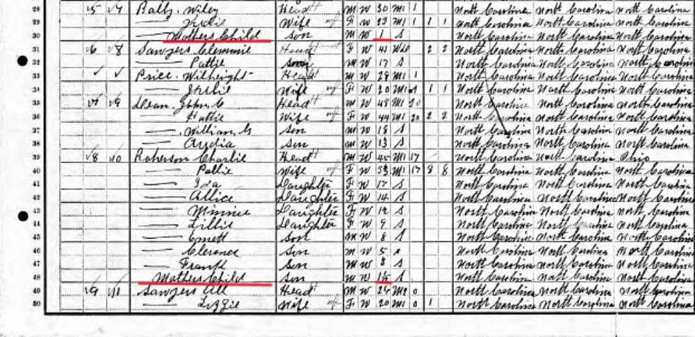 page of census