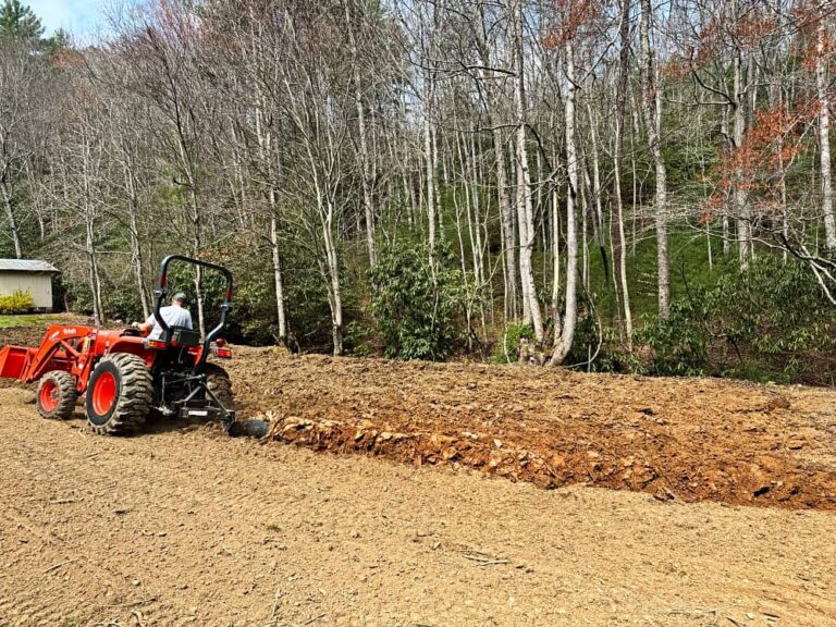 tractor in garden
