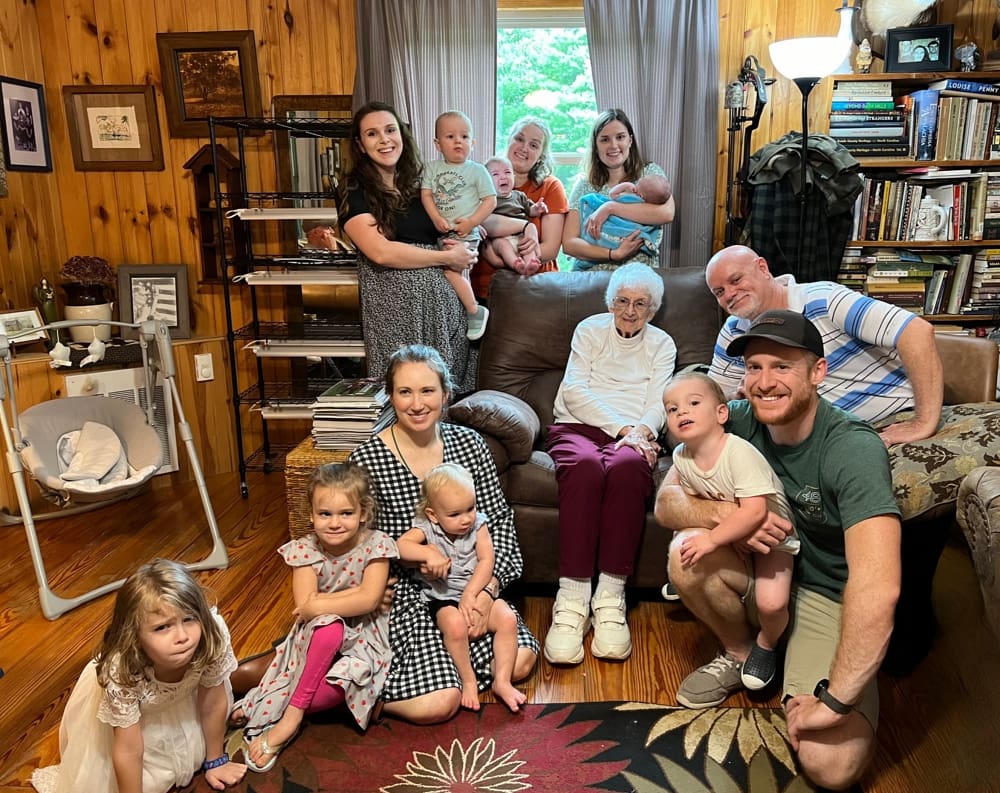 great grandchildren with grandmother