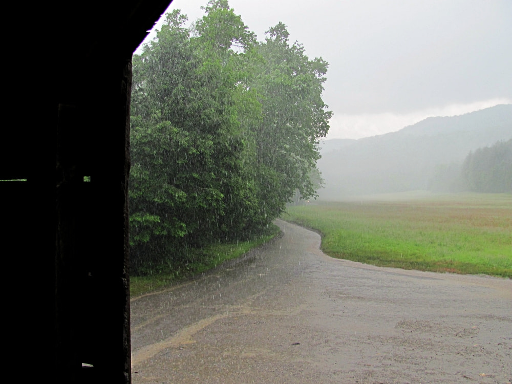 heavy rain in summer