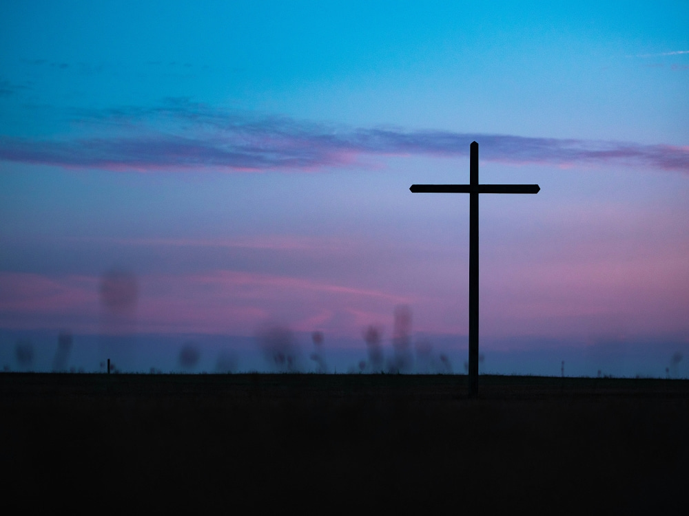 cross at sunset