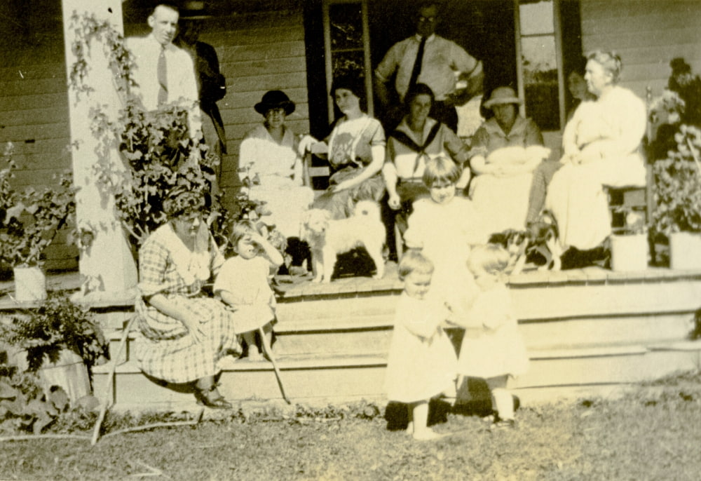 group of people on front porch