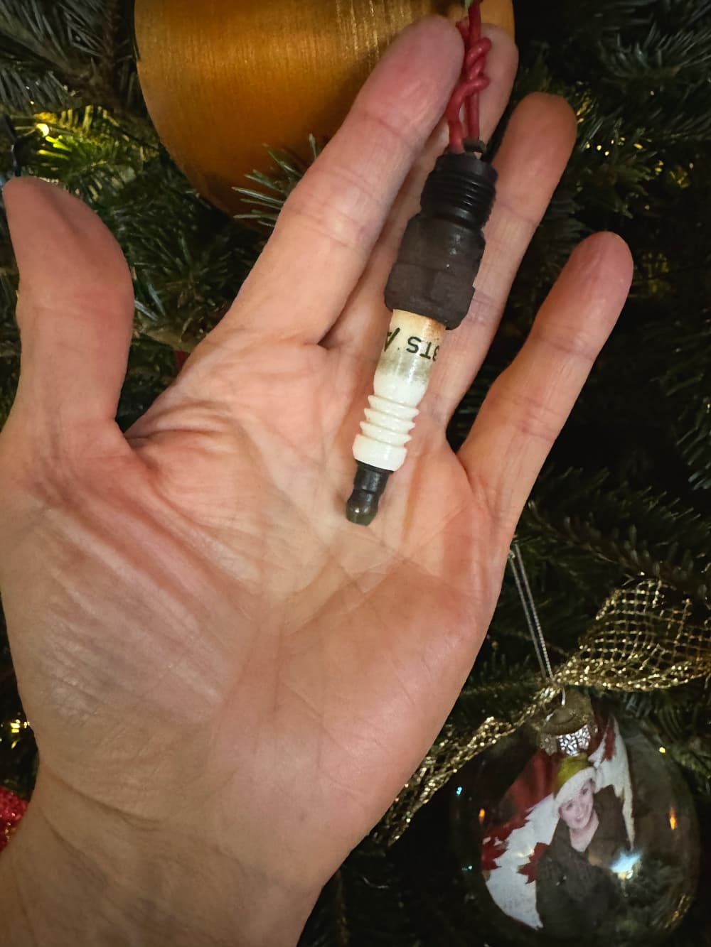 spark plug made Christmas ornament