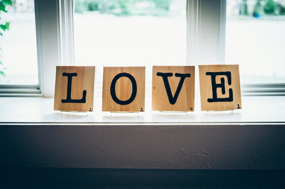 the word love spelled out