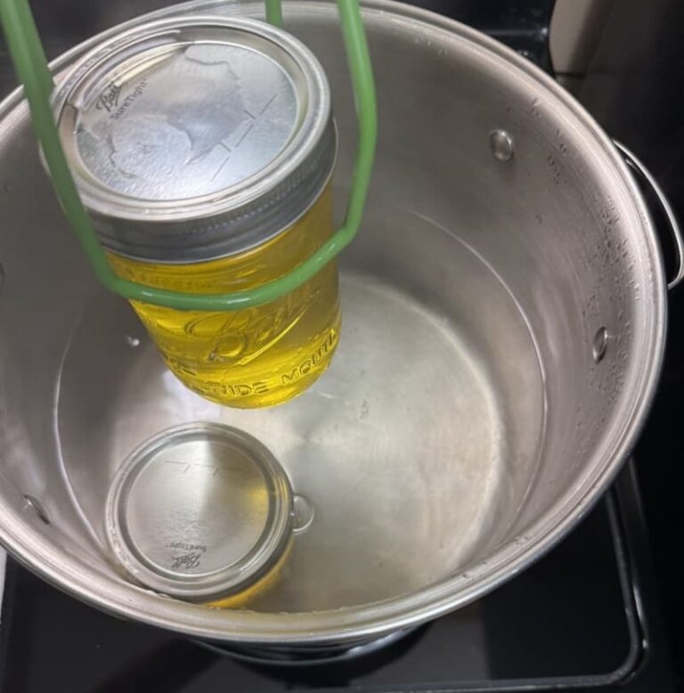 jar coming out of canner
