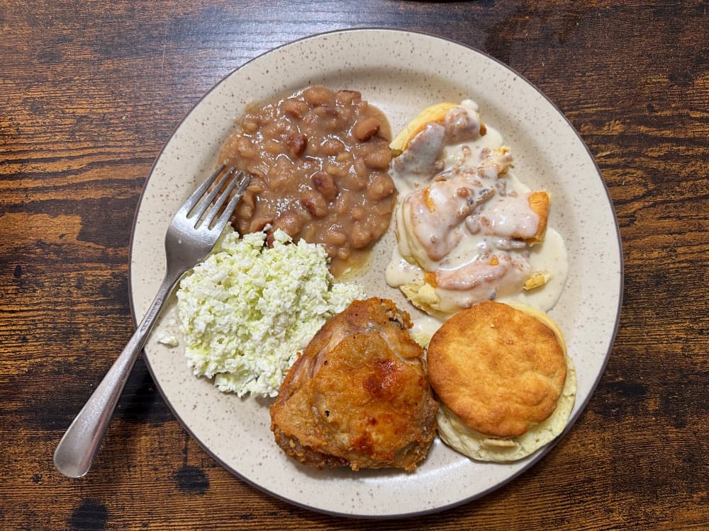supper plate of food