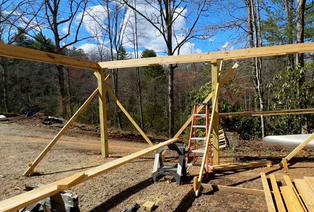framing of pole shed