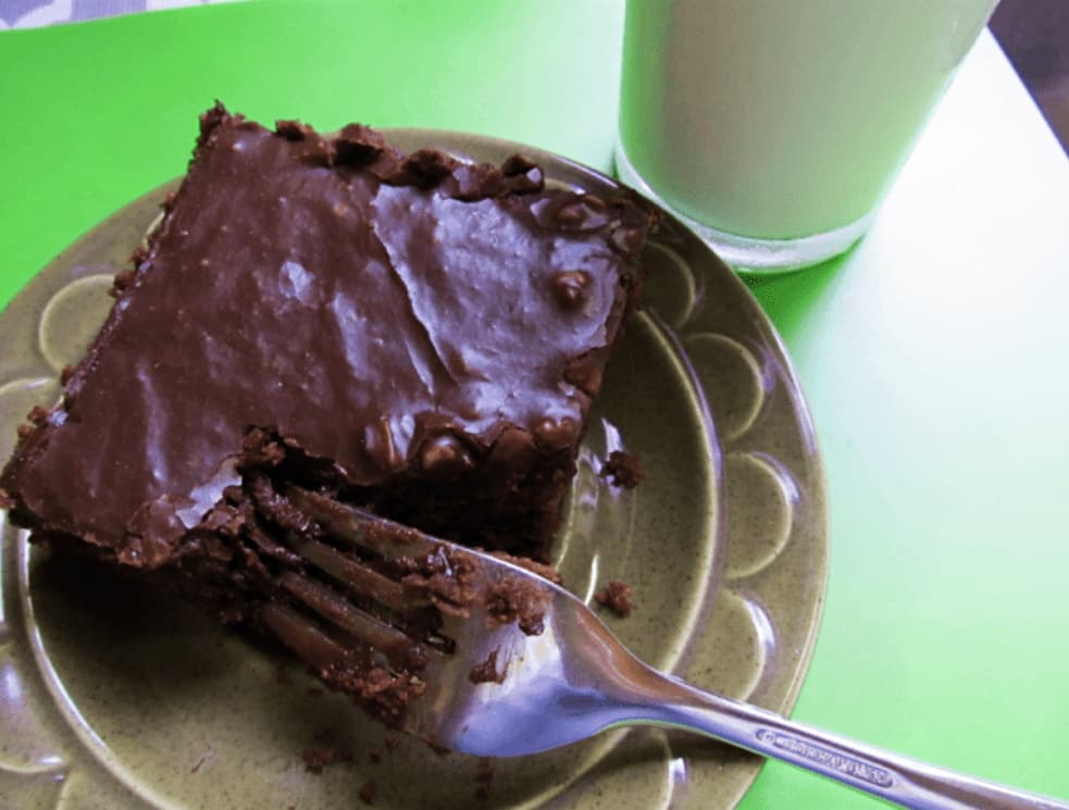 chocolate cake with milk