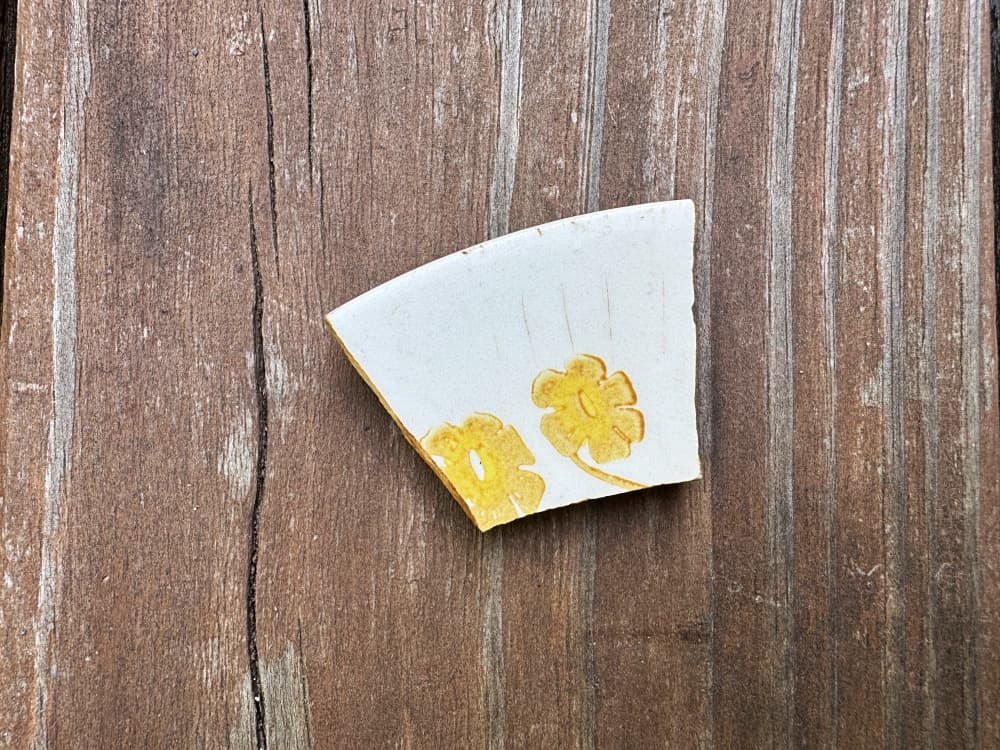 piece of plate with yellow flowers