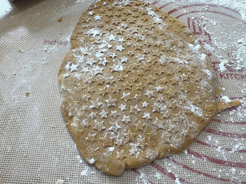 cookie dough with stars on it