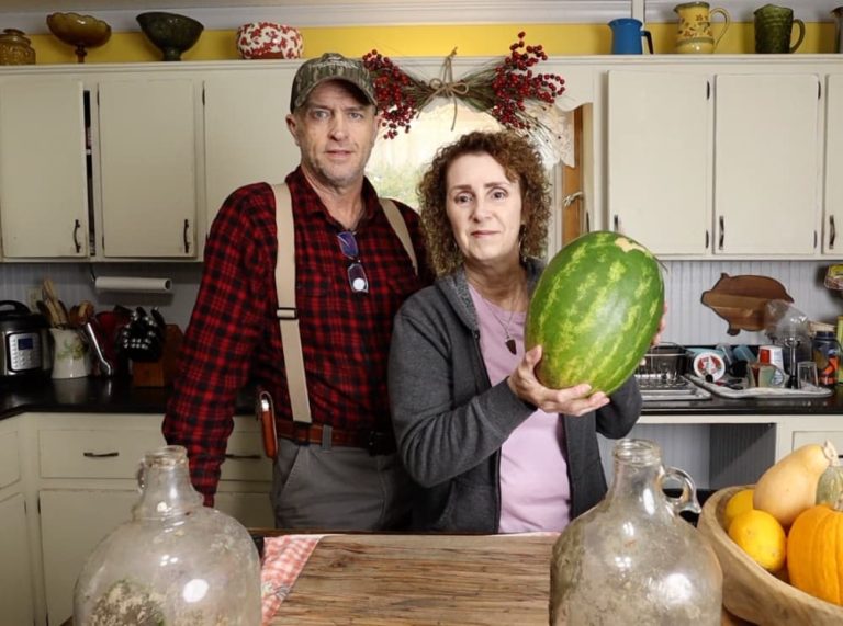 Man and woman with watermelon