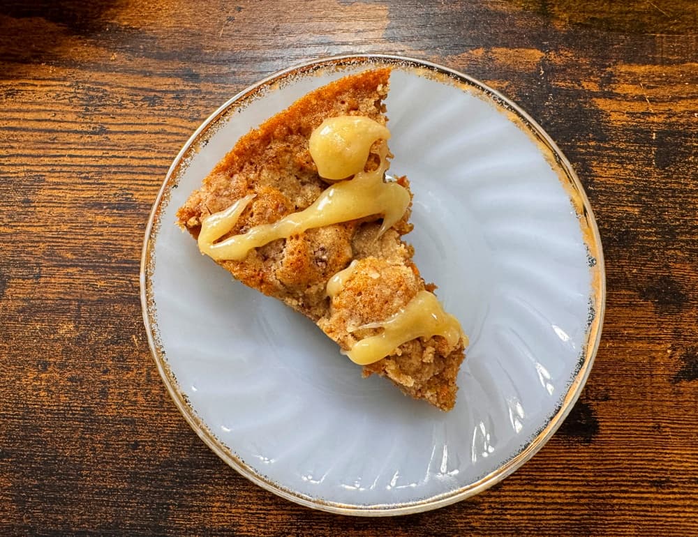 piece of cake with honey butter