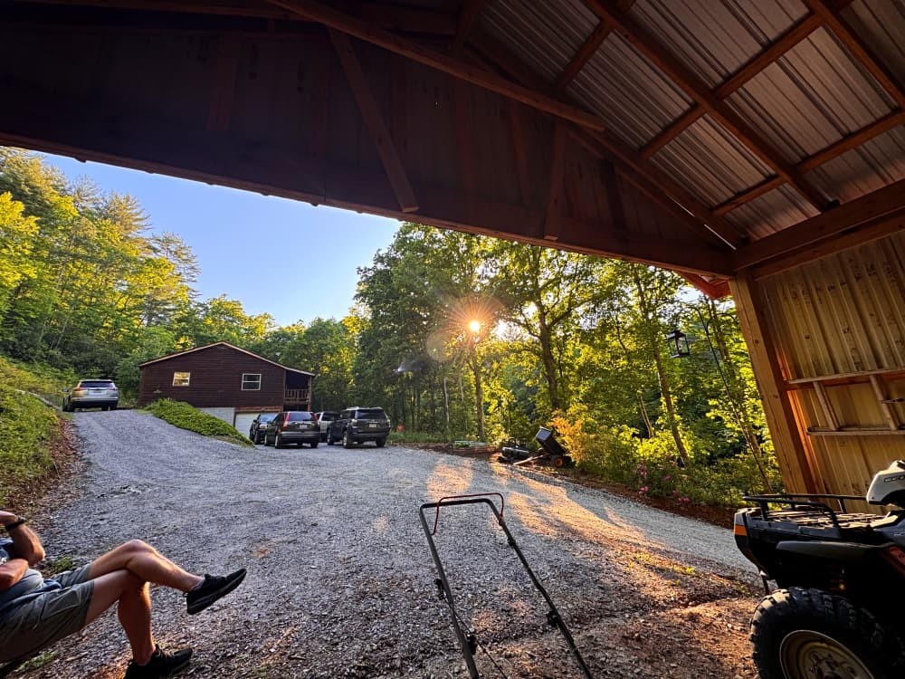 view from inside a shed