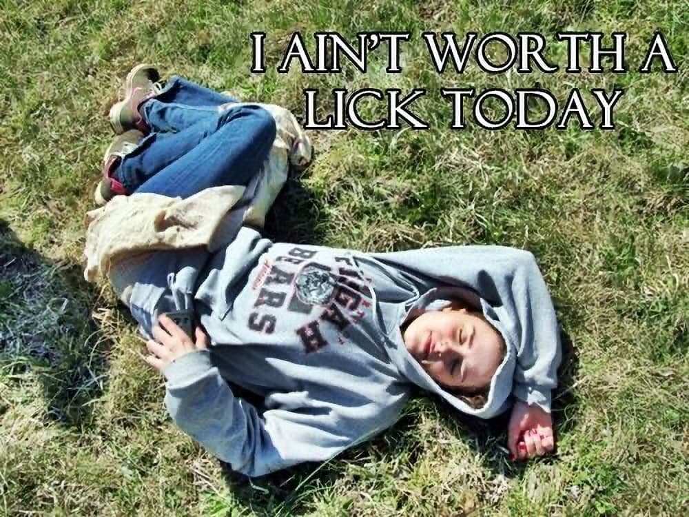 girl laying down because she's tired
