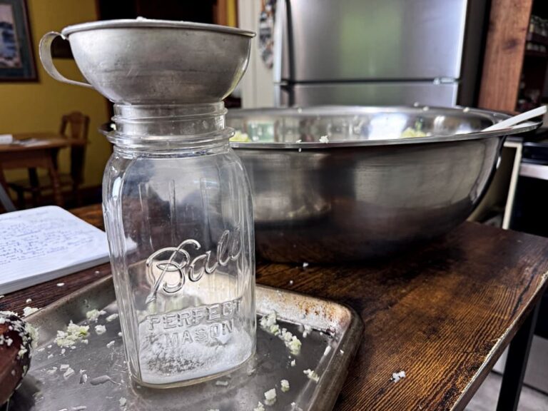 making kraut in jar