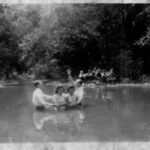 women in creek