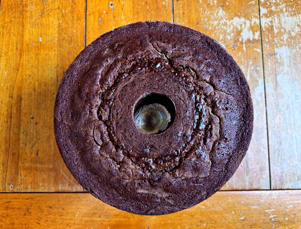 pound cake just out of oven