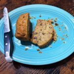 cut zucchini bread on plate