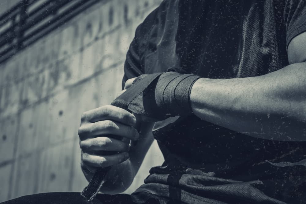 arm with bandage