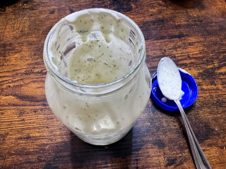 quart jar of dressing
