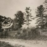 old house in vintage photo